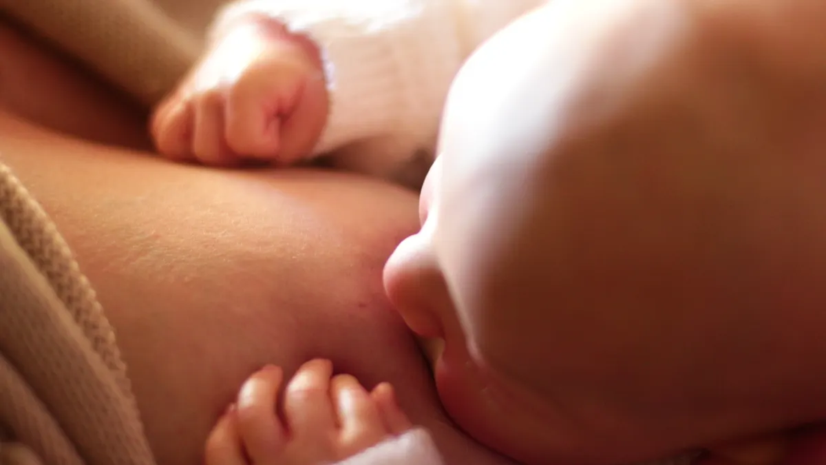 How to increase breast milk supply safely Close-up of a baby latched onto a breast